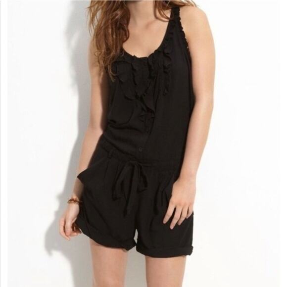 Jolt Romper Black Racerback Ruffle Size Medium - Picture 1 of 7